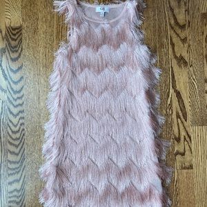 Blush Pink Fringe Shift Dress